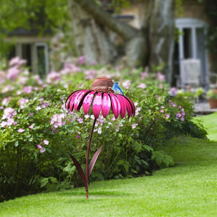 Metal Flower Bird Feeder Garden Stake Kalsten