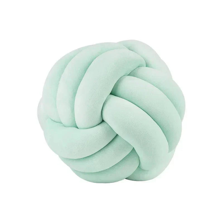 Kalsten | Decorative, soft cushion with knotted ball in suede look