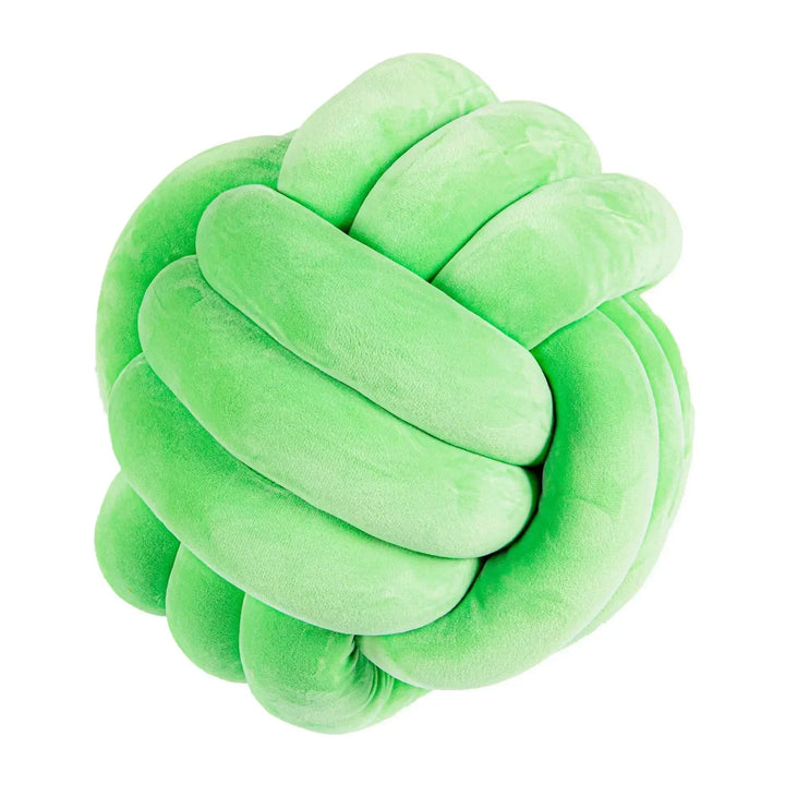 Kalsten | Decorative, soft cushion with knotted ball in suede look