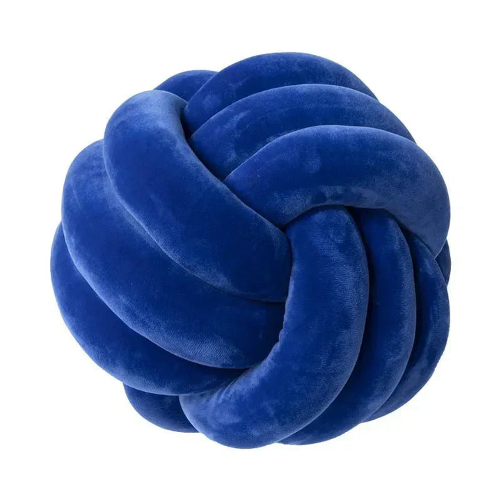 Kalsten | Decorative, soft cushion with knotted ball in suede look