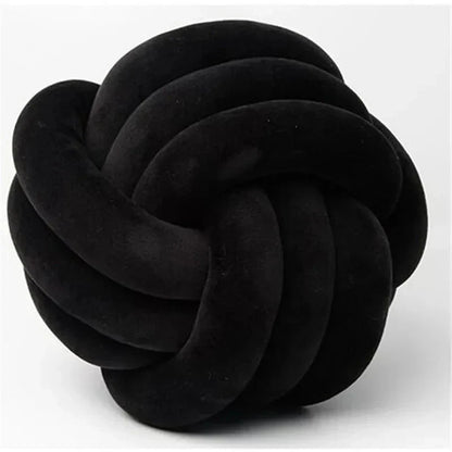 BowLift | Decorative, soft cushion with knotted ball in suede look