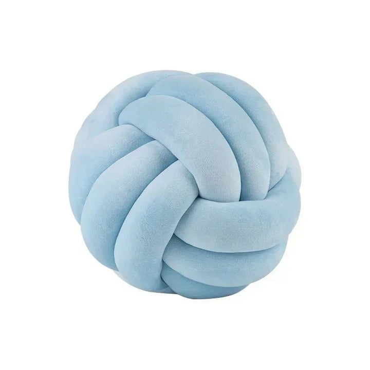 Kalsten | Decorative, soft cushion with knotted ball in suede look