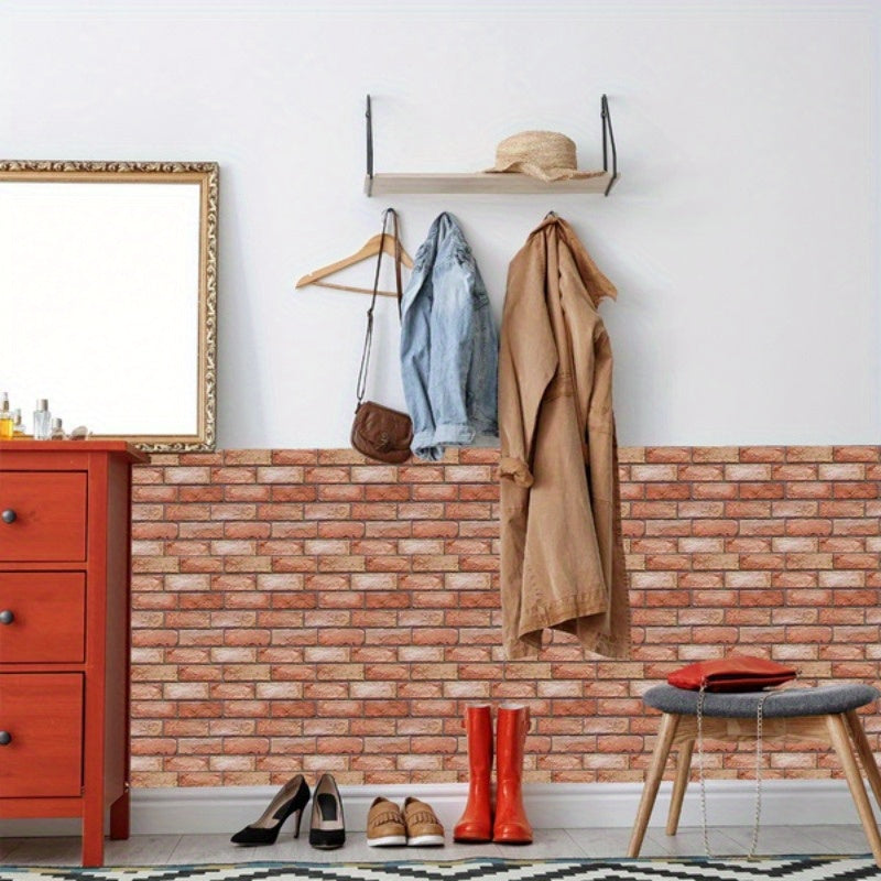 Self-adhesive 3D wall panels with brick and wood texture | Kalsten
