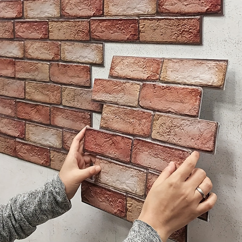 Self-adhesive 3D wall panels with brick and wood texture | Kalsten
