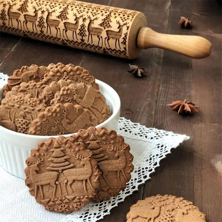 Christmas Embossing Rolling Pin | Kalsten