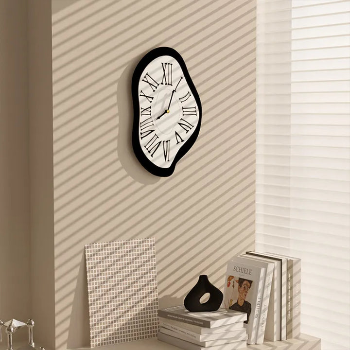 Surrealistic Black Wall Clock: Artistic & Stylish Kalsten