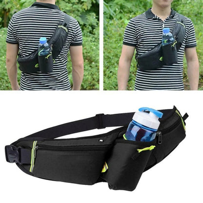 Skanto | RunEase Hydration Running Belt – Waterproof Hip Pack with Bottle Holder and Storage Pockets
