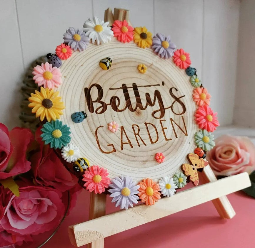 Engraved Wooden Log Garden Plaque | Kalsten