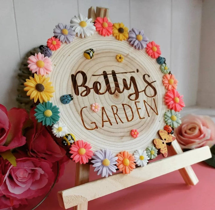 Engraved Wooden Log Garden Plaque | Kalsten