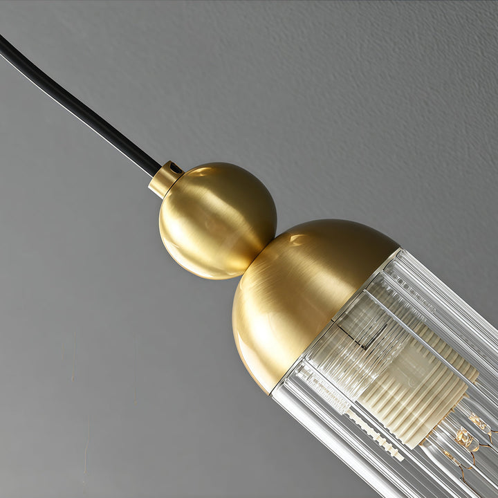 LED Wall Sconce – Minimalist Brass Glass Globe Pendant G9 (12x45cm) | Kalsten