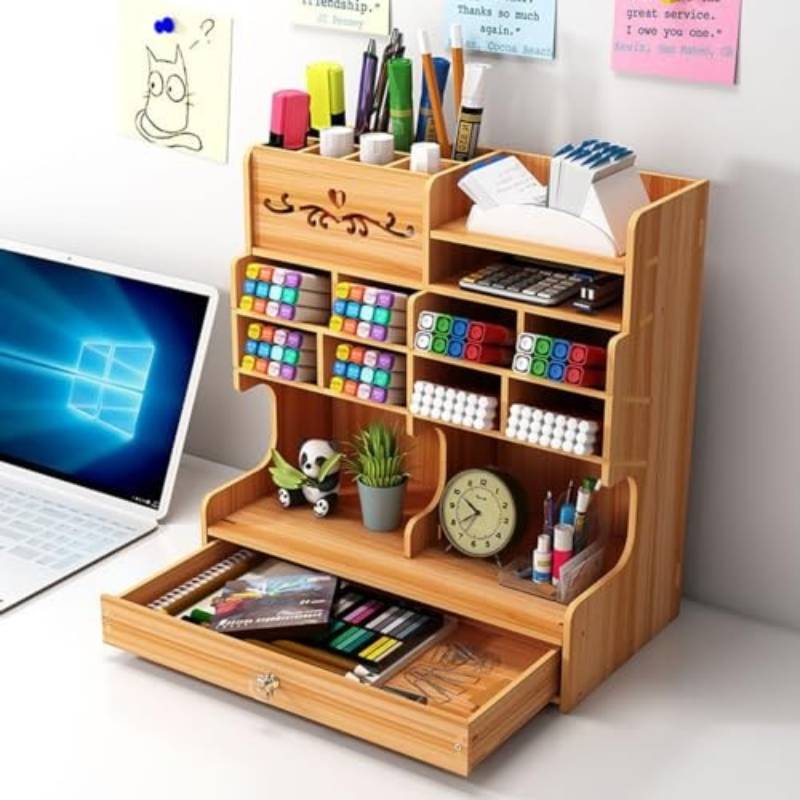 Desk Organiser Set with Drawers & Grid Compartments (3pcs)