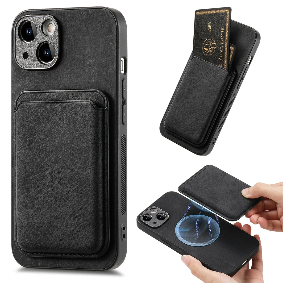 Skanto | MagSafe iPhone Case Magnetic Leather Card Holder
