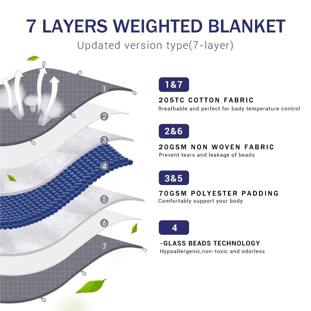 Ball blanket / heavy blanket 7-layer 150x200 cm - choose between 5-13 kg | Kalsten