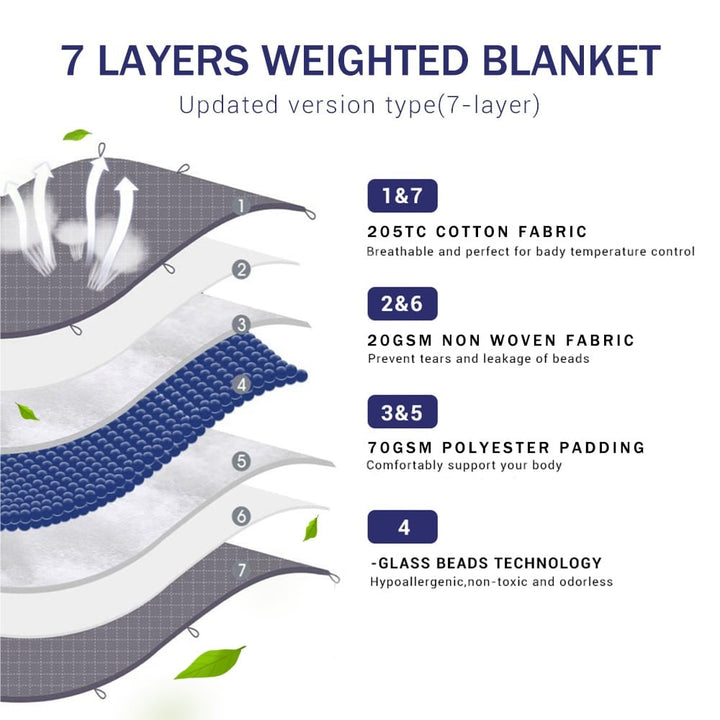 Ball blanket / heavy blanket 7-layer 150x200 cm - choose between 5-13 kg | Kalsten