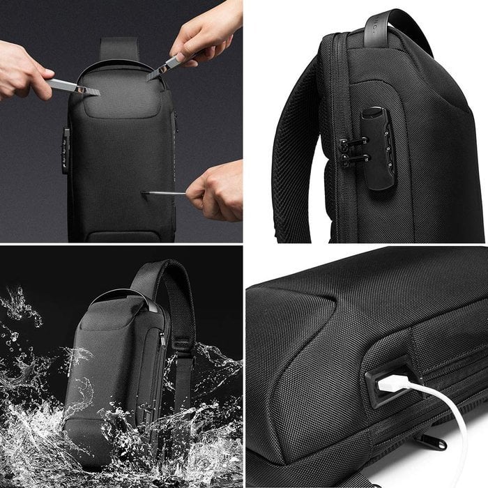 Kalsten | Anti-Theft Crossbody Bag | Landy Carry Without Worry | Waterproof Oxford | USB Charging Port | Unisex Travel Pack