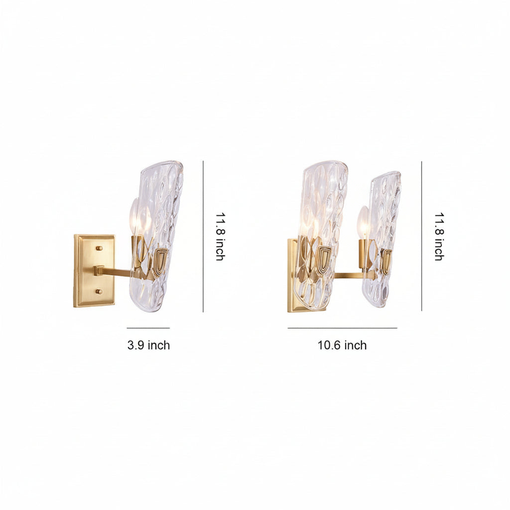 Wall Sconce – European Classic Brass Glass Metal E27 (18x30cm) | Kalsten