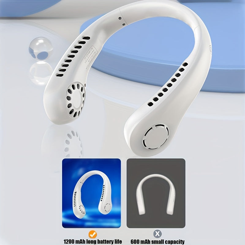 1Pc New Mini Neck Fan Portable Bladeless Hanging Neck Rechargeable Air Cooler 3 Speed Mini Summer Sports Fans | Kalsten