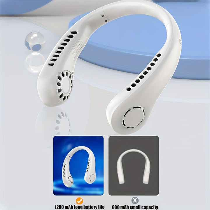 1Pc New Mini Neck Fan Portable Bladeless Hanging Neck Rechargeable Air Cooler 3 Speed Mini Summer Sports Fans | Kalsten