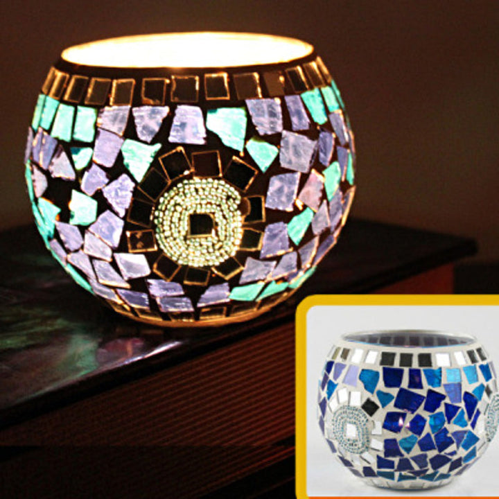 Kalsten | European Retro Glass Mosaic Tealight Holder