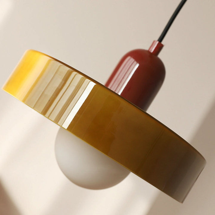 Bauhaus Coloured Glass Pendant Lamp