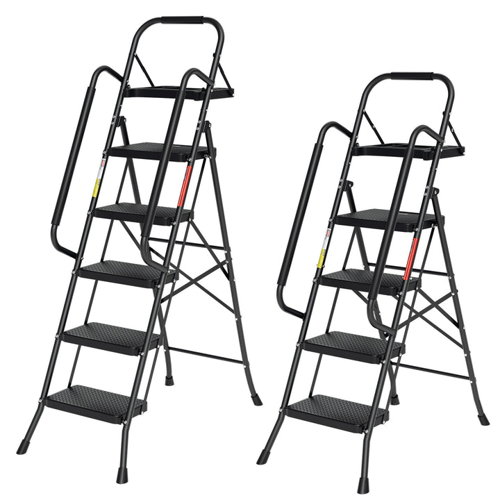 Folding Ladder 4 Steps/5 Steps with Removable Armrests | Kalsten