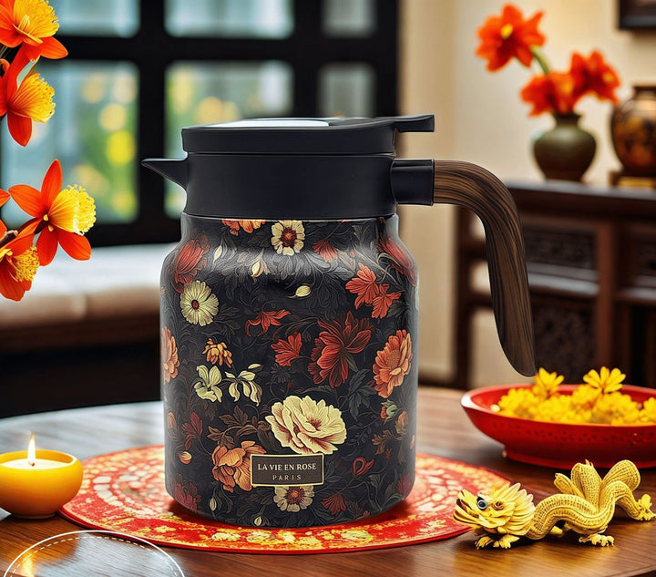 Kalsten | Vintage Floral Pattern Tea Thermos – Built-In Infuser