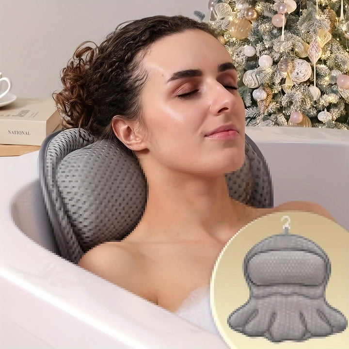 Kalsten | LuxieSpa 4D Luxe Bath Pillow - Breathable Pillow with Neck and Back Support for a Relaxing Bath