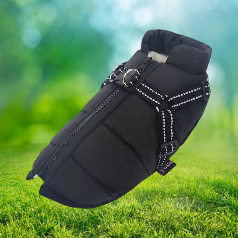 Waterproof Winter Dog Jacket with Reflective Harness