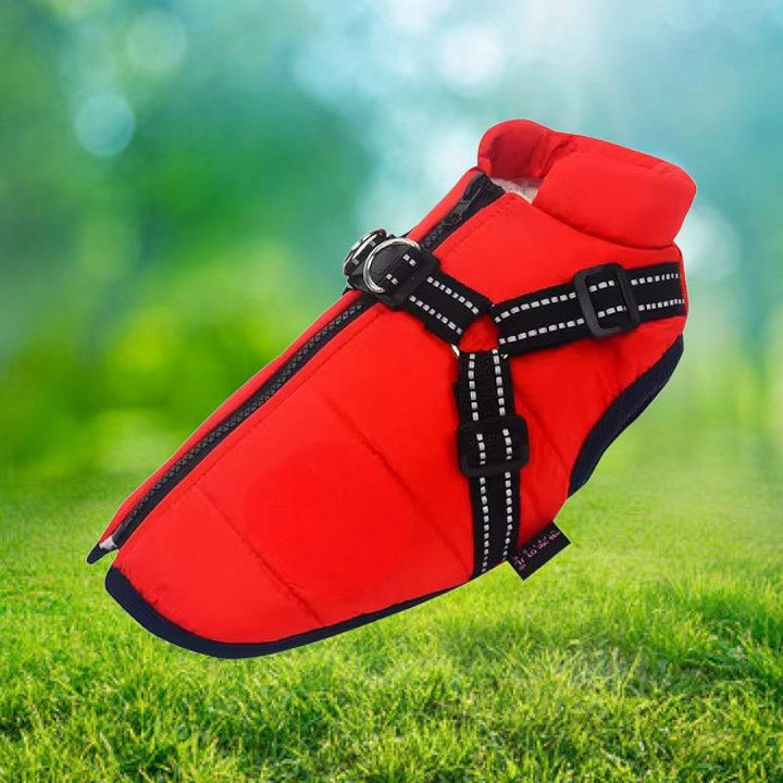 Waterproof Winter Dog Jacket with Reflective Harness