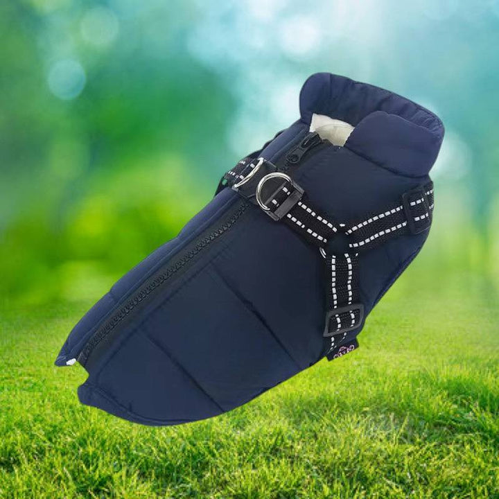 Waterproof Winter Dog Jacket with Reflective Harness