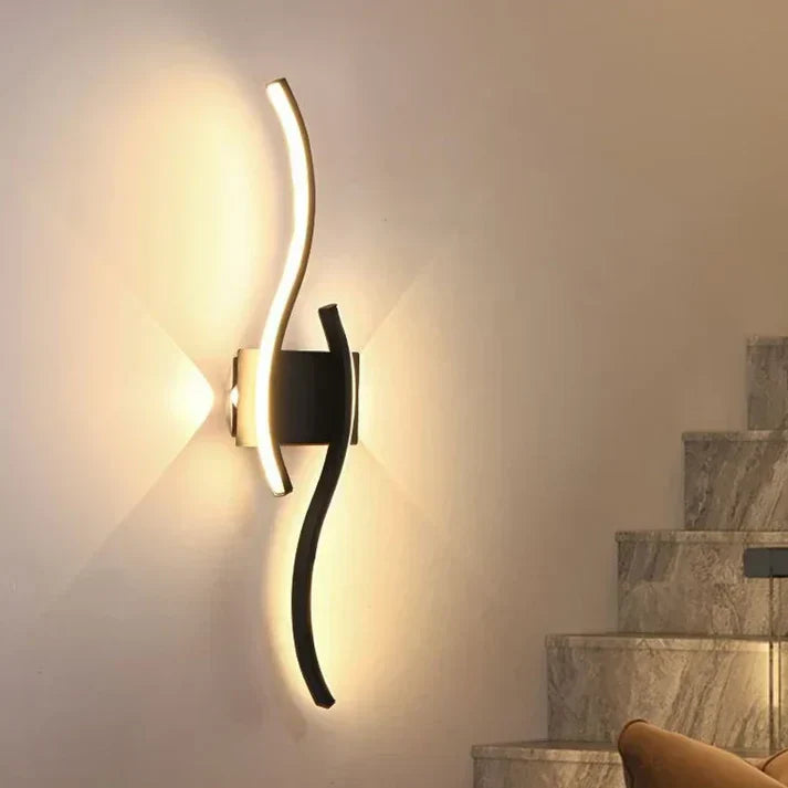 Skanto | Lumivora Wave LED Wall Lamp | Modern Wave Design | Energy-Saving & Stylish | 60x15 cm | Warm, Glare-Free Light
