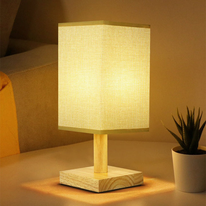USB Table Lamp with Fabric Shade – Modern LED Nightstand Lamp for Bedroom & Office | Kalsten