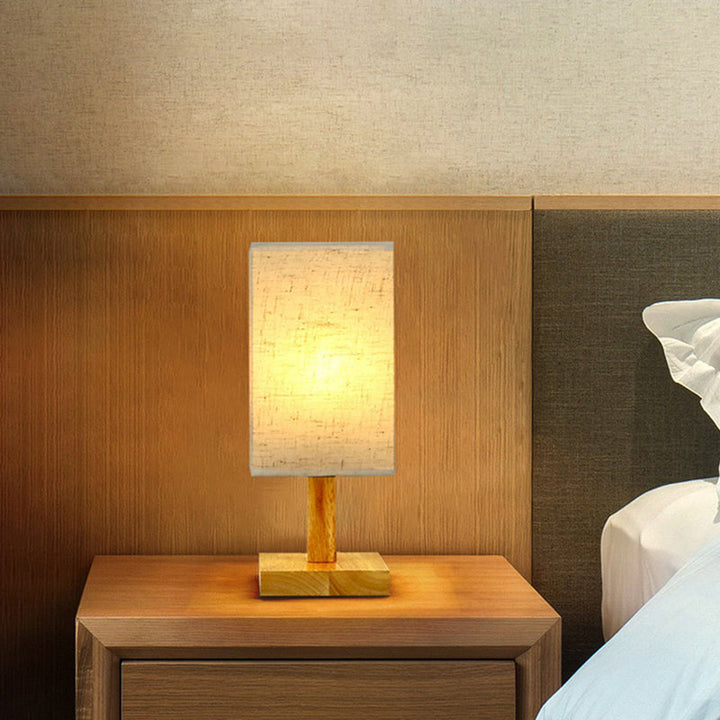 USB Table Lamp with Fabric Shade – Modern LED Nightstand Lamp for Bedroom & Office | Kalsten