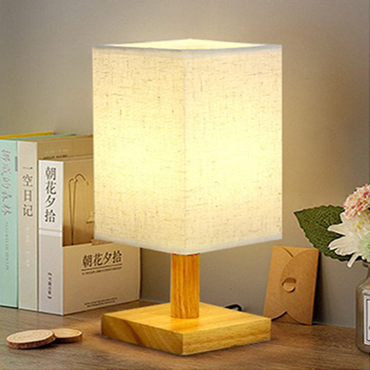 USB Table Lamp with Fabric Shade – Modern LED Nightstand Lamp for Bedroom & Office | Kalsten