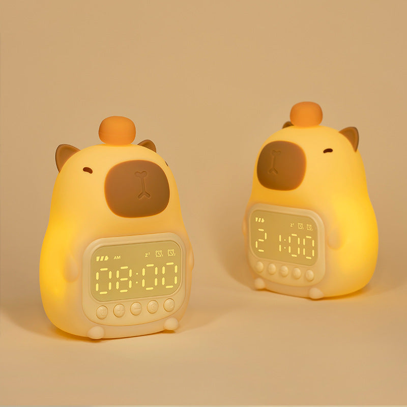 Cute Capybara Night Light LED – Kids Alarm Clock & Bedroom Night Lamp | Skanto