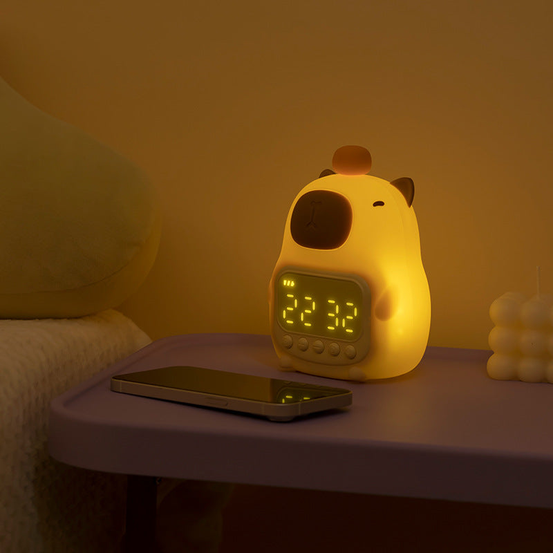 Cute Capybara Night Light LED – Kids' Alarm Clock & Night Lamp for Bedroom | Karnz
