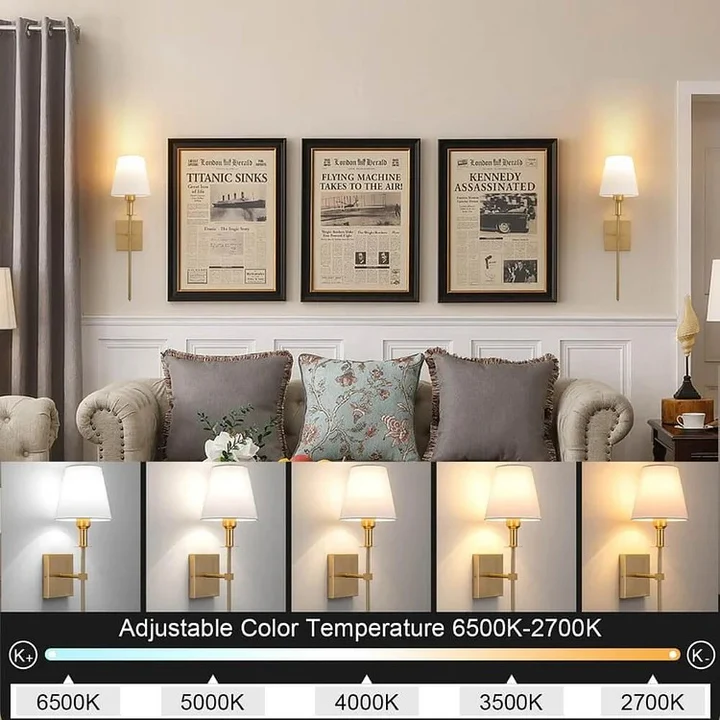 Rechargeable Wireless Wall Lamps (Set of 2)