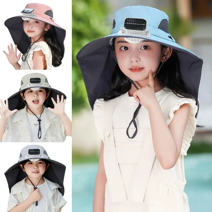 Adjustable Kids Solar Fan Hat | Kalsten