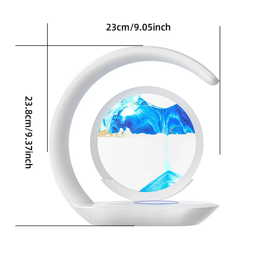 3D Sand Art Table Lamp with Wireless Charger | Kalsten