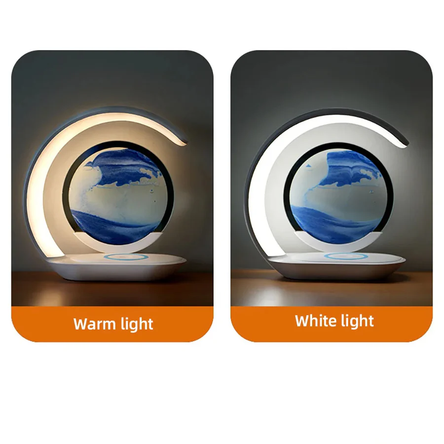 3D Sand Art Table Lamp with Wireless Charger | Kalsten