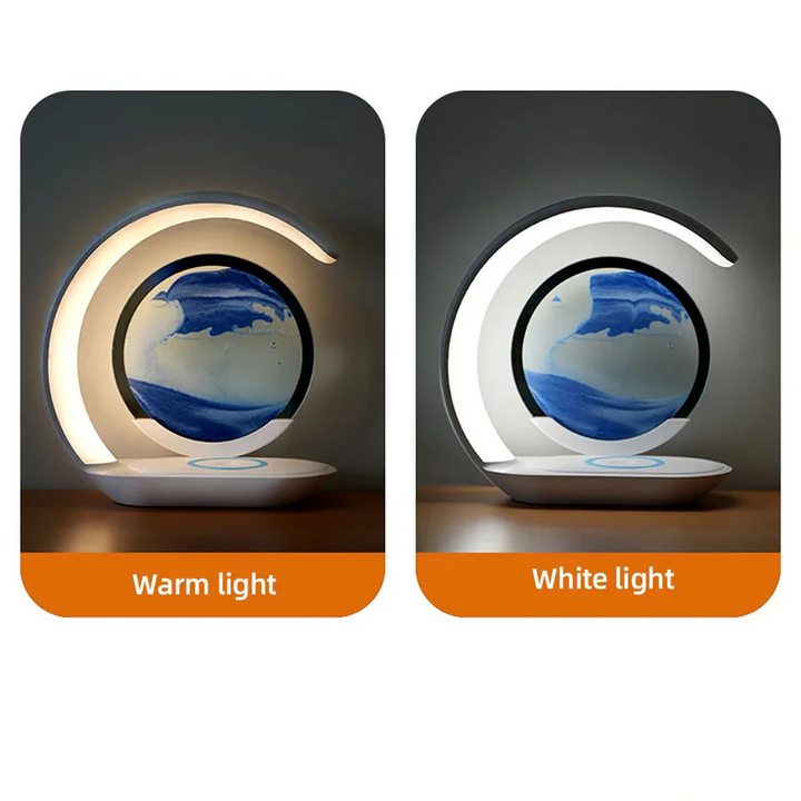 3D Sand Art Table Lamp with Wireless Charger | Kalsten