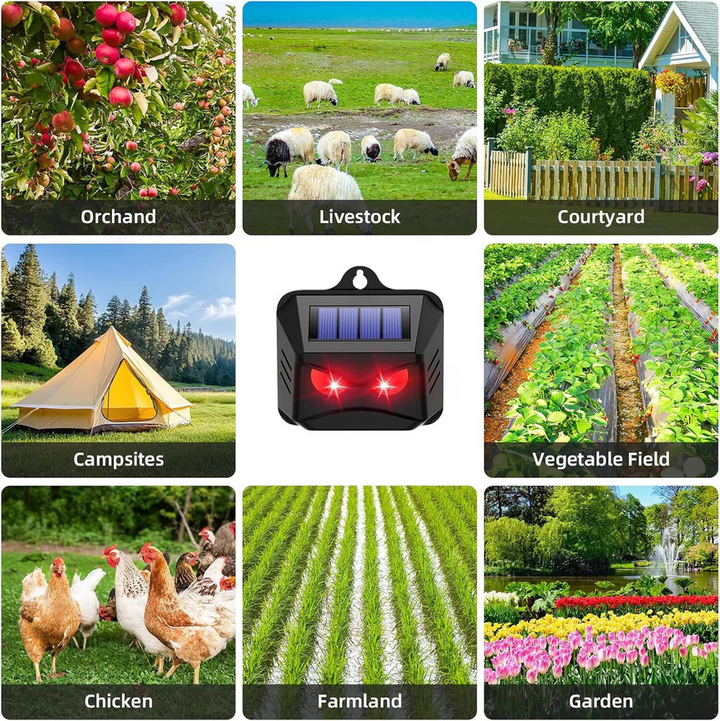 Kalsten | 2pcs Solar Powered Ultrasonic Animal Repellent
