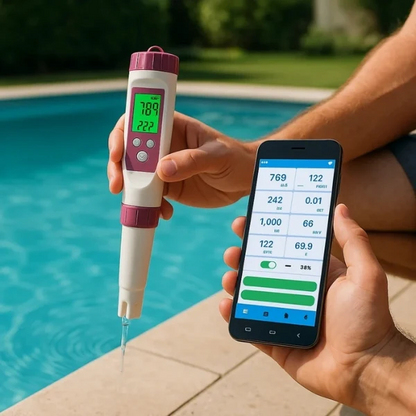 BowLift | Digital Pool Tester PH and Chlorine Measuring Device for Easy Water Analysis