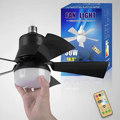 Skanto | Ceiling Fan with LED, E27 Socket Mount with Remote Control
