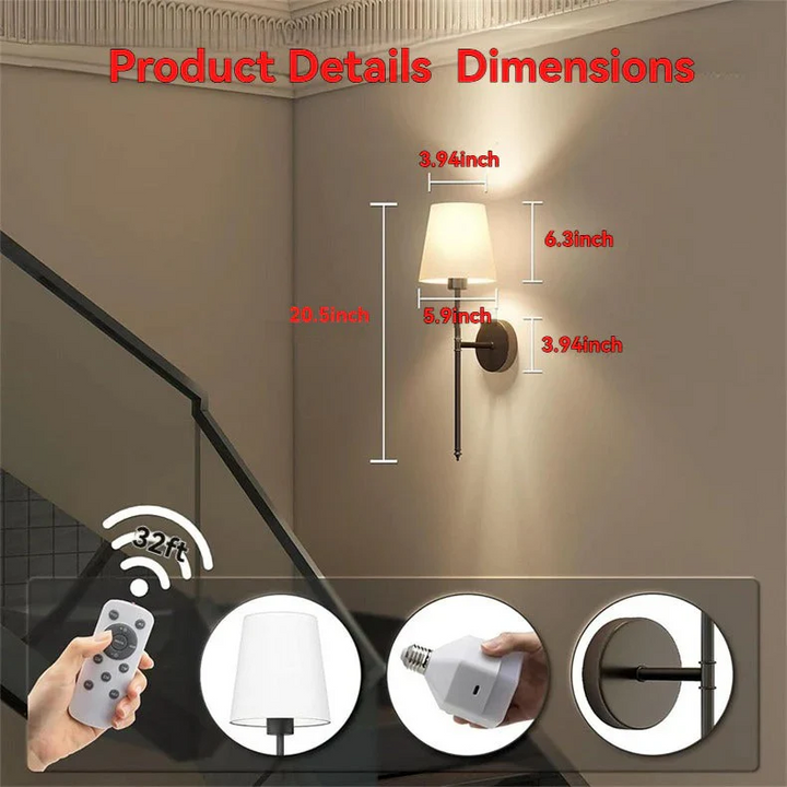 Wireless LED Wall Lamps (Set of 2)