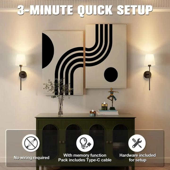 Wireless LED Wall Lamps (Set of 2)