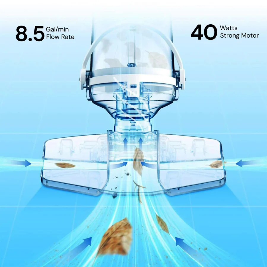 BowLift | Cordless Pool Cleaner, Rechargeable with Interchangeable Heads