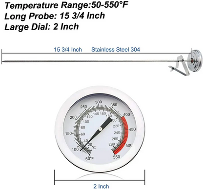 Stainless Steel Deep Fry Thermometer with Long Probe