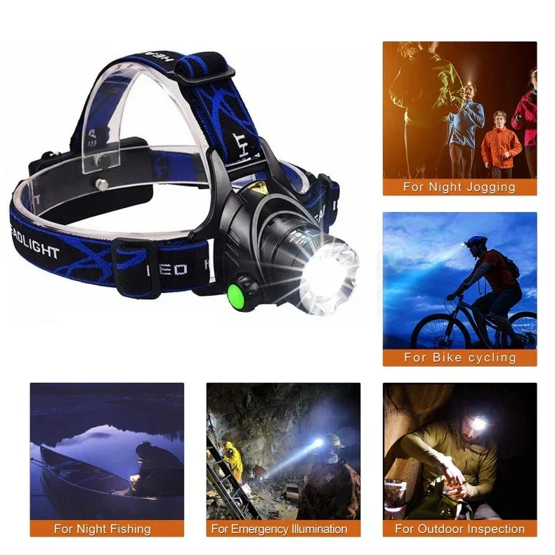 Rechargeable Waterproof Zoom LED Headlamp