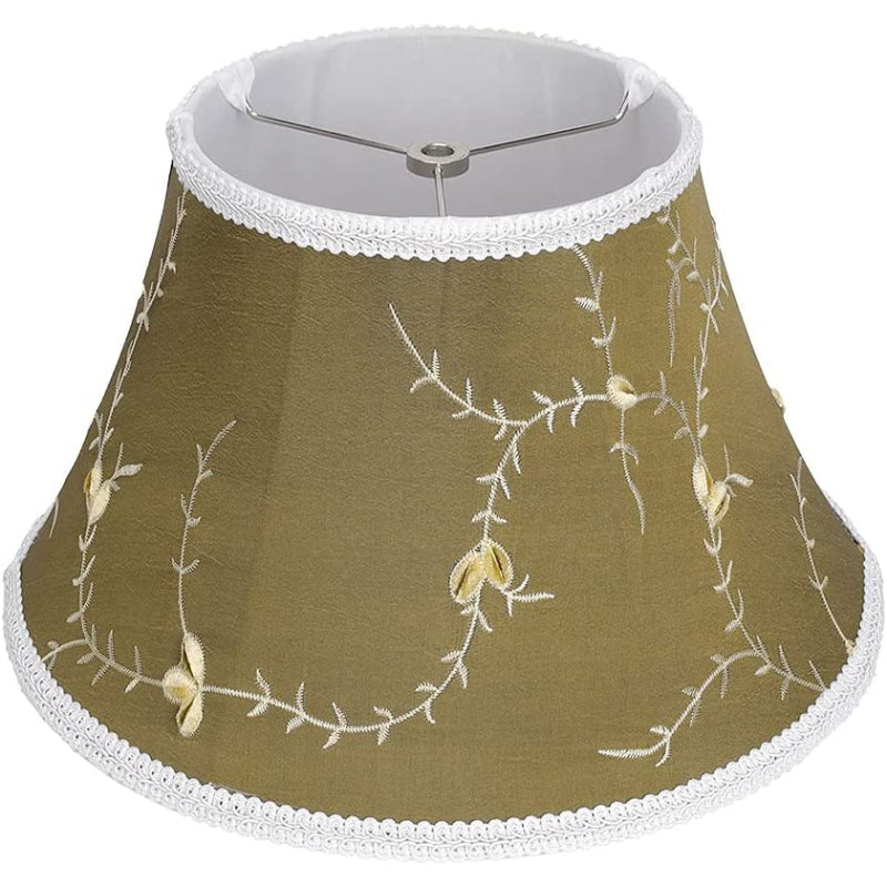 Medium lampshade, barrel fabric lampshade for table lamp and floor lamp, 7x13x7.8 inches, natural ventilated linen, handmade, spider (white) | Kalsten